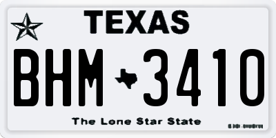 TX license plate BHM3410