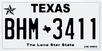 TX license plate BHM3411