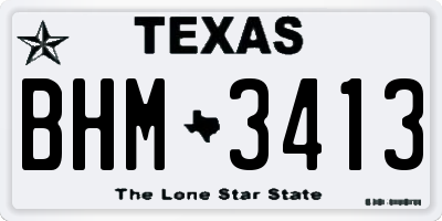 TX license plate BHM3413
