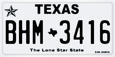 TX license plate BHM3416