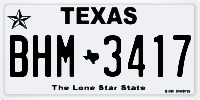 TX license plate BHM3417