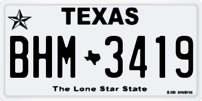 TX license plate BHM3419