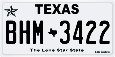 TX license plate BHM3422