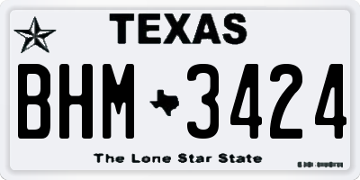 TX license plate BHM3424