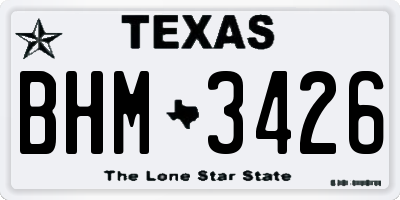 TX license plate BHM3426