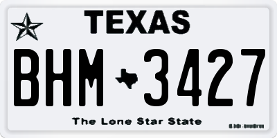TX license plate BHM3427