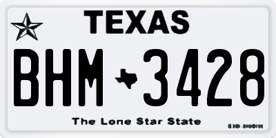 TX license plate BHM3428