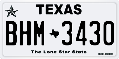 TX license plate BHM3430