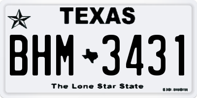 TX license plate BHM3431