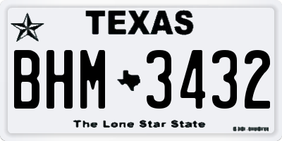 TX license plate BHM3432