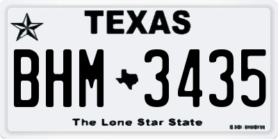 TX license plate BHM3435