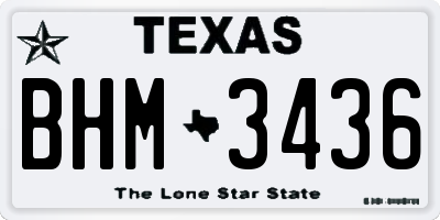 TX license plate BHM3436