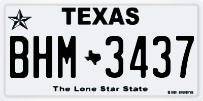 TX license plate BHM3437