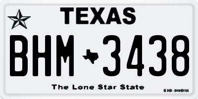 TX license plate BHM3438