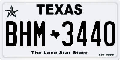 TX license plate BHM3440