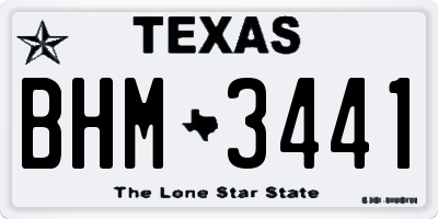 TX license plate BHM3441