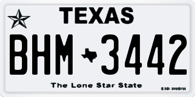 TX license plate BHM3442
