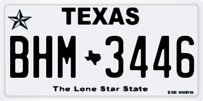 TX license plate BHM3446