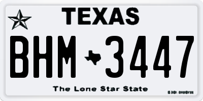 TX license plate BHM3447