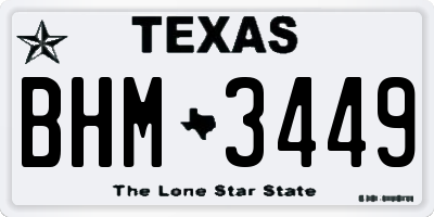 TX license plate BHM3449