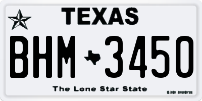 TX license plate BHM3450