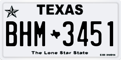 TX license plate BHM3451