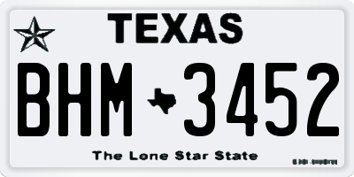 TX license plate BHM3452