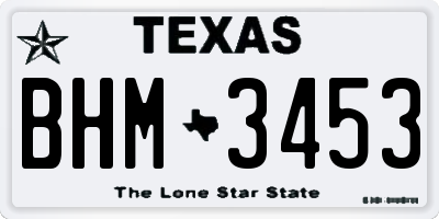 TX license plate BHM3453