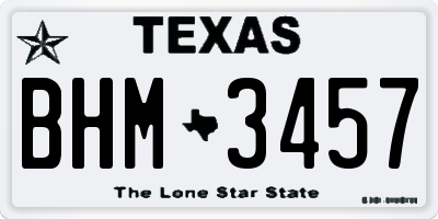 TX license plate BHM3457