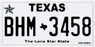 TX license plate BHM3458