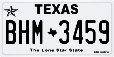 TX license plate BHM3459