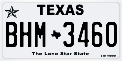 TX license plate BHM3460