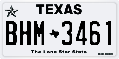 TX license plate BHM3461