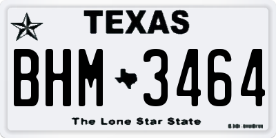 TX license plate BHM3464