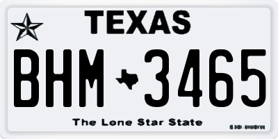 TX license plate BHM3465