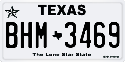 TX license plate BHM3469
