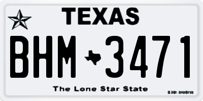 TX license plate BHM3471