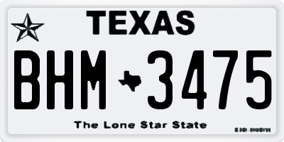 TX license plate BHM3475