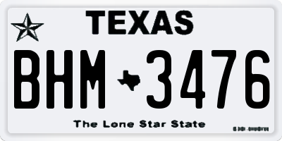 TX license plate BHM3476