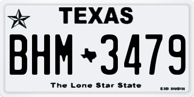 TX license plate BHM3479