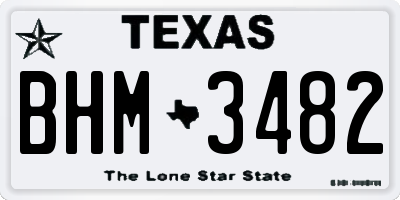 TX license plate BHM3482