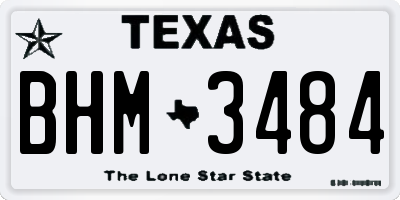 TX license plate BHM3484