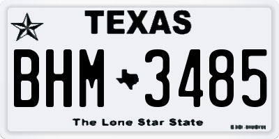 TX license plate BHM3485