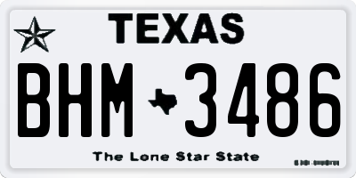 TX license plate BHM3486