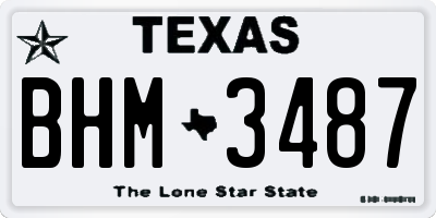 TX license plate BHM3487