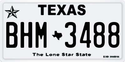 TX license plate BHM3488
