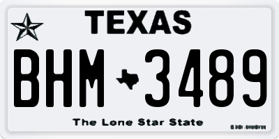 TX license plate BHM3489