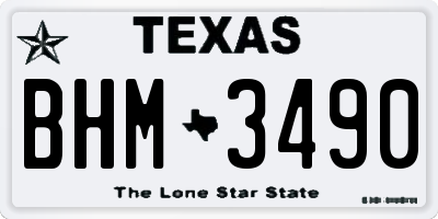 TX license plate BHM3490
