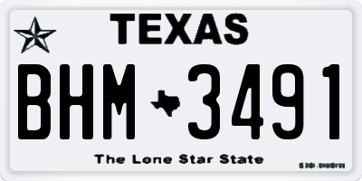 TX license plate BHM3491