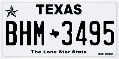 TX license plate BHM3495